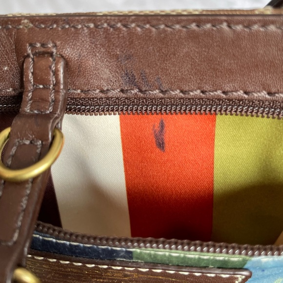 2007 almost vintage Coach Bag. Brown/Beige outside, striped colour inside - Picture 12 of 12